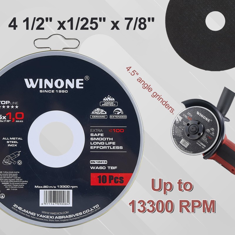 WINONE Cut Off Wheel 4 1/2,10 Pack Cutting Wheel Ultra