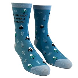 Sorry For What I Said When I Was Freezing Socks Funny Winter Cold Snow Graphic - Calzado, Azul / Patchwork, Womens (5-10)
