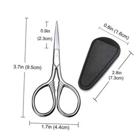 Didiseaon Beard Scissors Set 2PCS Trimming Scissors PU Cover Portable Beauty Tool for Men and Women for Home and Salon Use