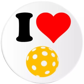 Kiwi Gifts I Love Pickleball - 3 Pack Circle Stickers 3 Inch - Sport Game Dink
