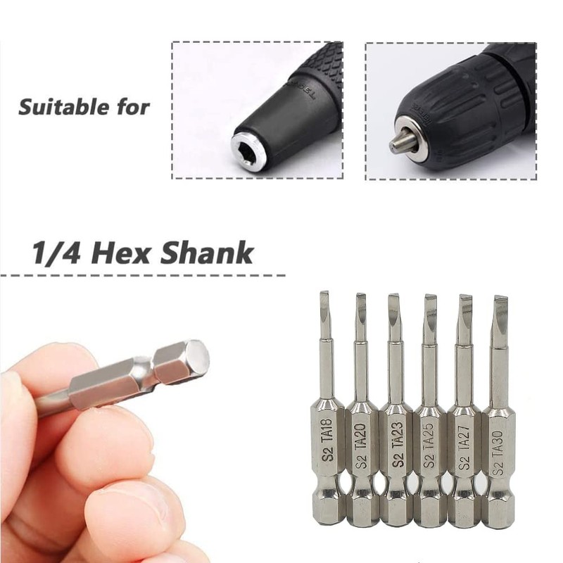 Uacen 6 Piece Magnetic Triangular Screwdriver Bit Set, S2 Steel