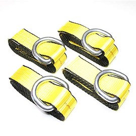 GRIPON (Pack of 4) 2" X 8 Ft Lasso Tow Strap with D Ring Auto Hauler Tie Down