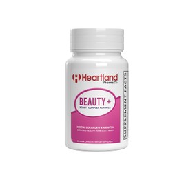 Heartland Pharma Beauty+ Complex Formula Capsules - Biotin, Collagen and Keratin - Supports Healthy Hair, Skin, and Nails Dietary Supplement - 60 Count (Pack of 1)