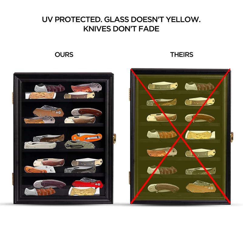 boldworks Pocket Kinfe Display Case for Wall Knife Display Box
