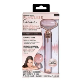 Flawless Contour Rodillo Facial De Cuarzo Rosa Con Vibración