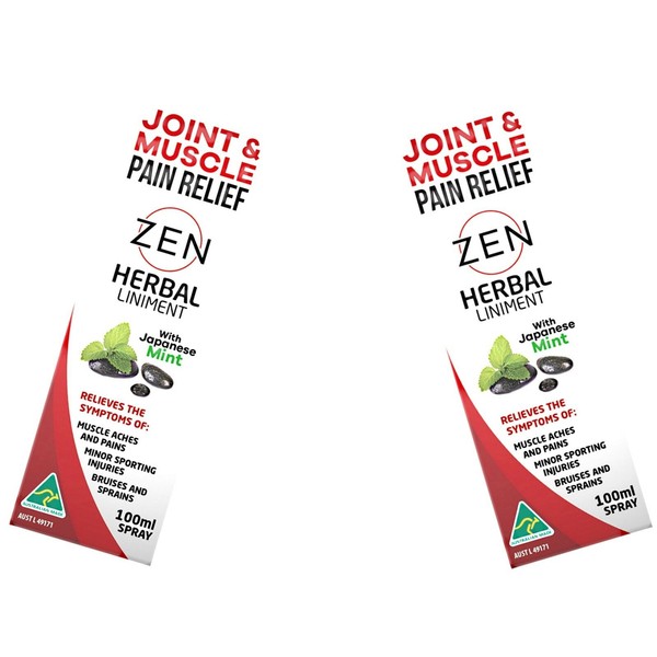 2 x 100ml ZEN Natural Herbal Liniment Spray Joint Muscle Arthritis Pain Relief