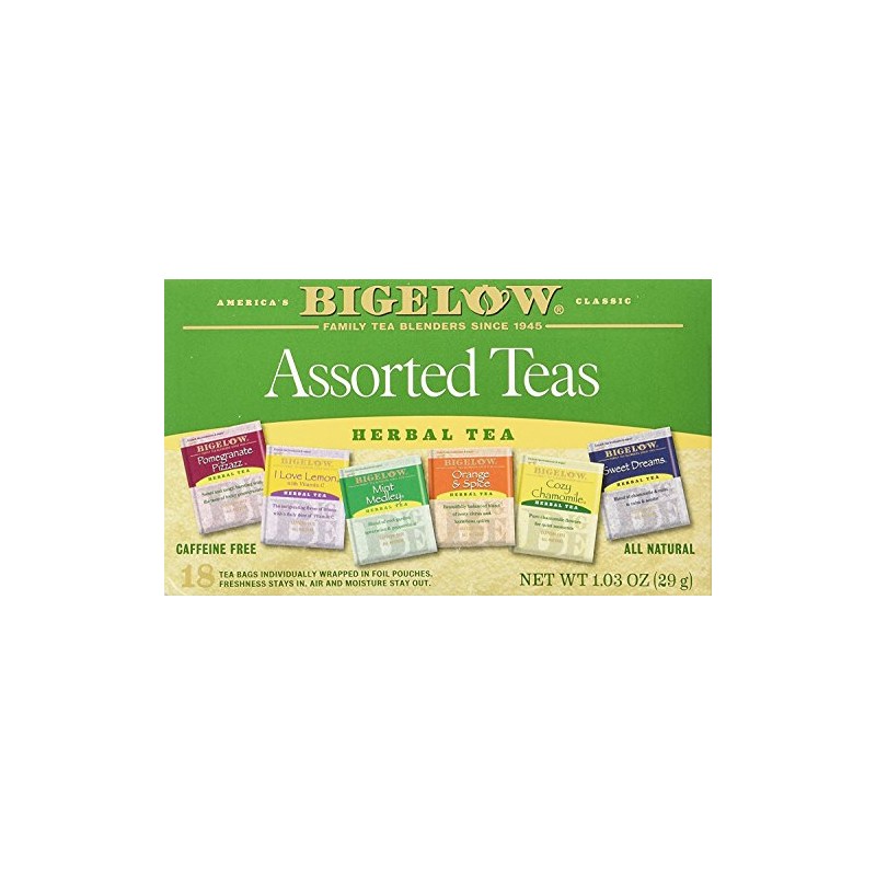 Bigelow Tea - Six Variety Pack Assorted Herb Teas Caffeine