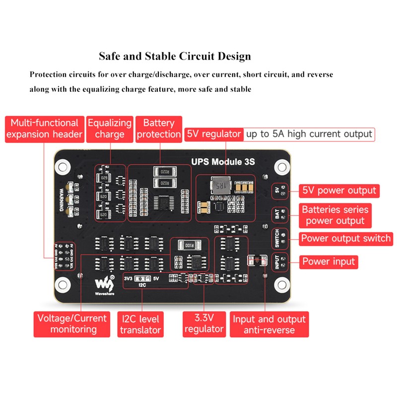 Uninterruptible Power Supply UPS Module for Jetson Nano and Raspberry