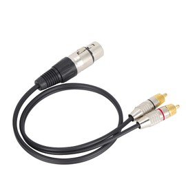 Y Splitter Breakout Cable XLR Female to Male Convert EMI/RFI Interference Prevention Y Splitter Cable Nickel Plated Connector