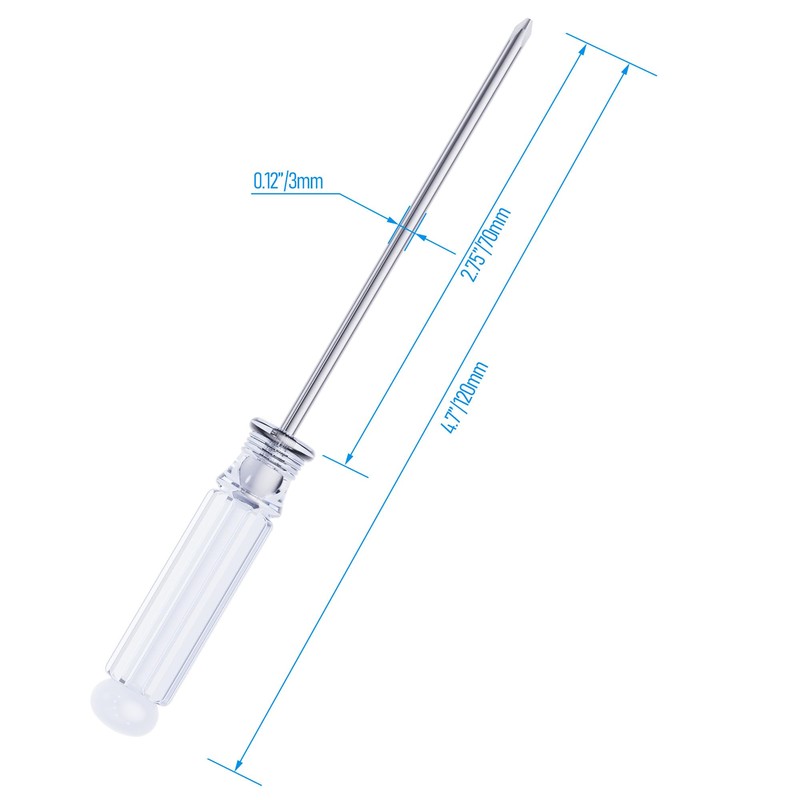 FOCMKEAS 5PCS Mini Phillips Screwdriver, 3mm Cross Head with Clear