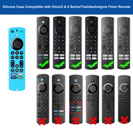TOKERSE Silicone Remote Case for Fire TV Stick 4K Max 2nd Gen/Toshiba/Insignia/Pioneer/Omni Series Fire TV Alexa Voice Remote Enhanced, Anti-Slip Protective Cover Sleeve with Lanyard - Blue