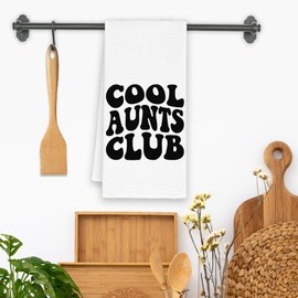 Xmsaitar Cool Aunts Club Kitchen Towels, Aunt Gifts for Aunt Auntie from Niece Christmas Birthday Mother's Day, Black And White Hand Towels for Bathroom,Groovy Decorative Dish Towels Decor for Kitchen
