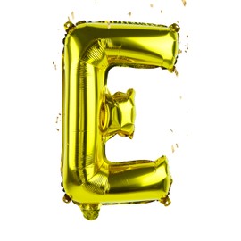 Gold Letter “E” Balloons 16 Inch, Mylar Foil Letter Alphabet, Hanging, Reusable for girls boys adults Birthday,Surprise,Wedding, Celebration, Sports Party Event Decoration Supplies