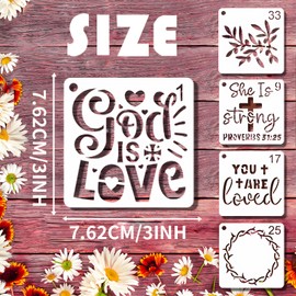 64-Piece DIY Stencil Set, Christian Reusable Stencils with Biblical Motifs, Bible Verse, Cross, Christmas & Easter, PET Template for Crafts, Textiles & Decoration