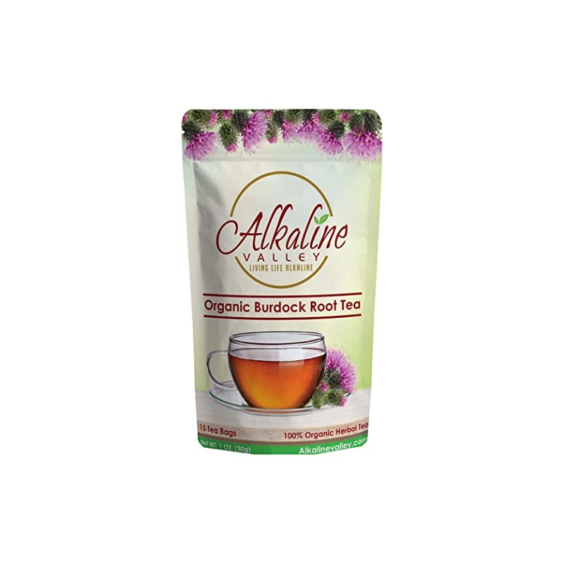 Burdock Root Tea Organic - 100% Alkaline - 15 Unbleached/Chemical-Free