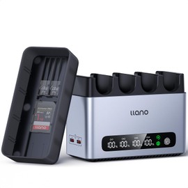 llano DMW-BLK22 65W 4-Slot Fast Battery Charger, Durable CNC Aluminum