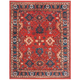 SAFAVIEH Vintage Hamadan Collection Area Rug - 6'7" x 9', Orange & Blue, Traditional Persian Design, Non-Shedding & Easy to Clean, Ideal for Living Room, Bedroom, Dining Space (VTH214C)