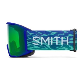 SMITH Squad MAG Goggles with ChromaPop Lens – Performance Snowsports Goggles with Easy Lens Change Technology for Skiing & Snowboarding – Lapis Brain Waves + Everyday Green Mirror