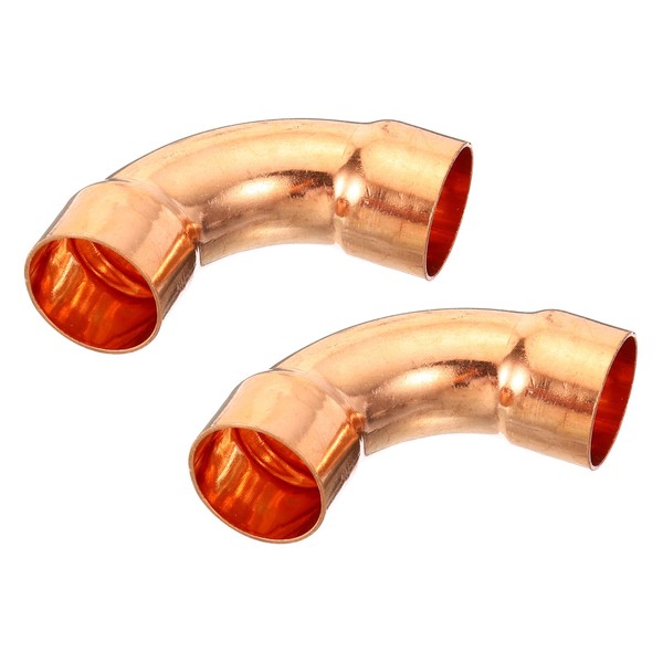 PATIKIL 25.4mm ID Elbow Copper Pipe Fitting, 90 Degree Long