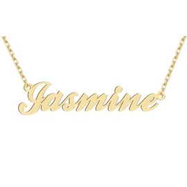 18k Gold Plated Jasmine Name Pendant Necklace Nameplate Necklaces Womens Stainless Steel Graduation Mother Jewelry