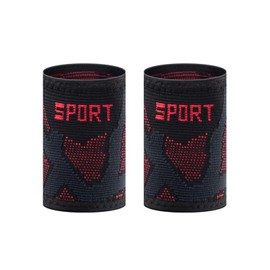 TREGOO Wrist Sweatbands Sports Wristbands Absorbent Sweat Band for Men and Women, Good for Tennis, Football, Basketball, Running, Gym, Working Out (Black/Red)