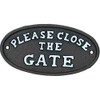 AB Tools Please Close The Gate Black Cast Iron Sign