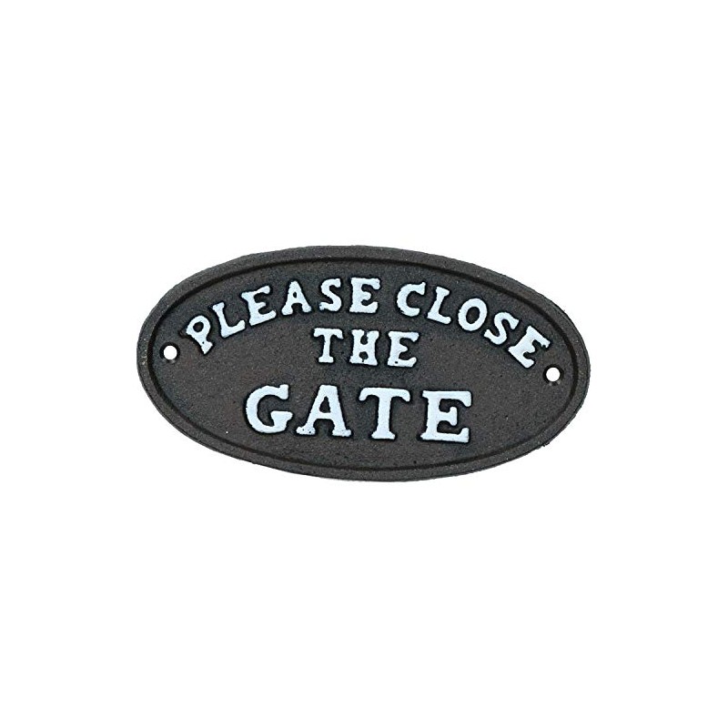 AB Tools Please Close The Gate Black Cast Iron Sign