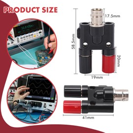 Nimomo BNC Female to 2x4mm Dual Banana Female Connector Terminal, 2pcs BNC Female to Dual Banana Female Binding Post RF Coax Splitter Adapter Connector for RF Radio Antennas