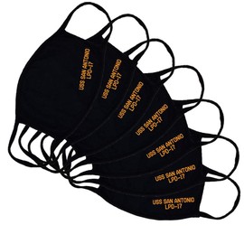 USS San Antonio LPD-17 Adult Black Face Mask San Antonio Class Amphibious Transport Dock