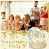 Maxdot 60 Pcs 50th Wedding Anniversary Plates Wedding Anniversary Party