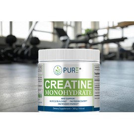 PURE Creatine Monohydrate Nootropic, Muscle Building, Faster Recovery (60 serv.)