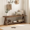 RowyPoey 51" Solid Wood Bench, Long Farmhouse Entryway Bench with