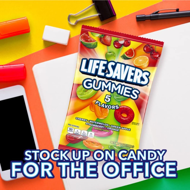LIFE SAVERS 5 Flavors Gummies Candy Bag, Gummy Candy for