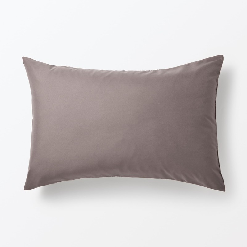 Muji 83412791 Smooth Fleece Pillow Cover, Dark Brown, 16.9 x