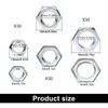 HSUYUN Set of 90 Nuts, M8, M10, M12, Fine Thread