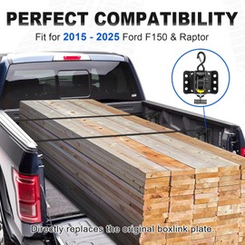 NeaLia Retractable Truck Bed Ratchet Straps for Ford F150 2015-2025, 10 ft Ultimate Ratchet Straps for F-150, Self Retracting Tie Down with Boxlink Plates Mounted Brackets Bed Mount Heavy Duty Bolt on