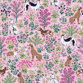 PrintFresh Must Love Dogs Pink Peel and Stick Wallpaper, PFS6379
