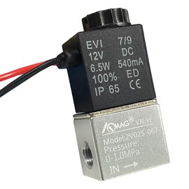 Solenoid Valve DC 12V for Air CO2 Compressor 1/8 Inch NPT 2 Way Normally Open,Electric Solenoid Air Valve,Aluminum