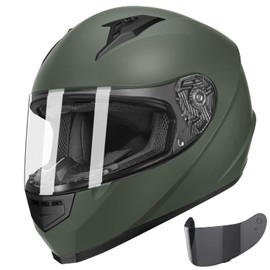 GLX GX11 Compact Motorcycle Helmet - Camo, Medium - Full Face w/ Tinted Visor, DOT Approved