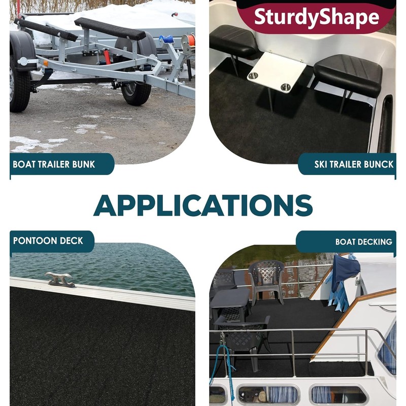SturdyShape Boat Trailer Bunk Carpet Kit 13ftx12in 25oz - Marine