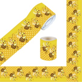 Bee Bulletin Borders 36Ft Bee Honey Bulletin Board Back to School Decoration Borders for World Bee Day Summer Party Home Office Decoration