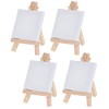 Pack of 4 Mini Easels with Canvas 6.5 x 6.5