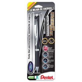 Pentel BLP77BP-A Bolígrafo Retractil, Energel Perm 0.7 mm, Tinta Negra, BP, 1 pieza