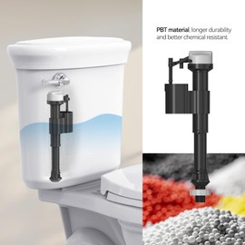 R&T A1250L Toilet Fill Valve Toilet Tank Parts Replacement Universal Toilet Repair Kit Quiet Fill Anti-Siphon