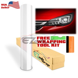 EZAUTO WRAP Free Tool Kit 12"x48" (1FT x 4FT) Glossy Clear Transparent Headlight Taillight Fog Light Side Marker Vinyl Tint Film Self Adhesive