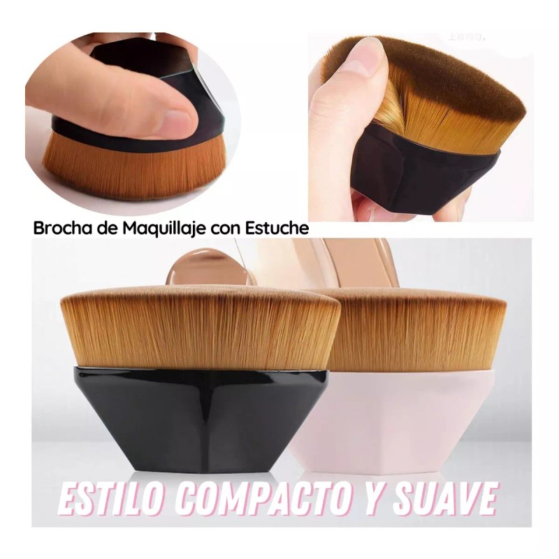 Universo en Linea Brocha Plana Maquillaje Kabuki Para Base Corrector