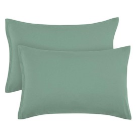 PiccoCasa Zippered Pillowcases, 100% Brushed Microfiber Polyester Pillow Case Cover, Pillow Cases Set of 2, Soft and Comfortable Spa Blue 50 x 90cm