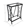 Maklaine Traditional Steel 10 Gallon Metal Aquarium Stand in Black