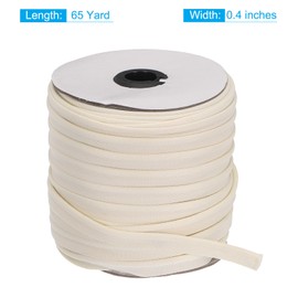 MECCANIXITY Tubería Cordón Recorte 65 Yardas 1/2 Pulgada Tubería Cinta para Costura Bricolaje Elaboración Tela Borde Recorte Arroz Blanco