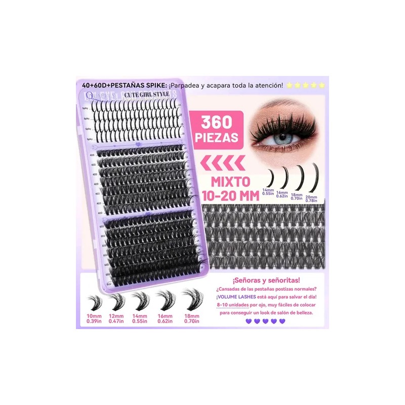 Kit De Extensiones De Pestañas De Alta Capacidad,1274 Pcs